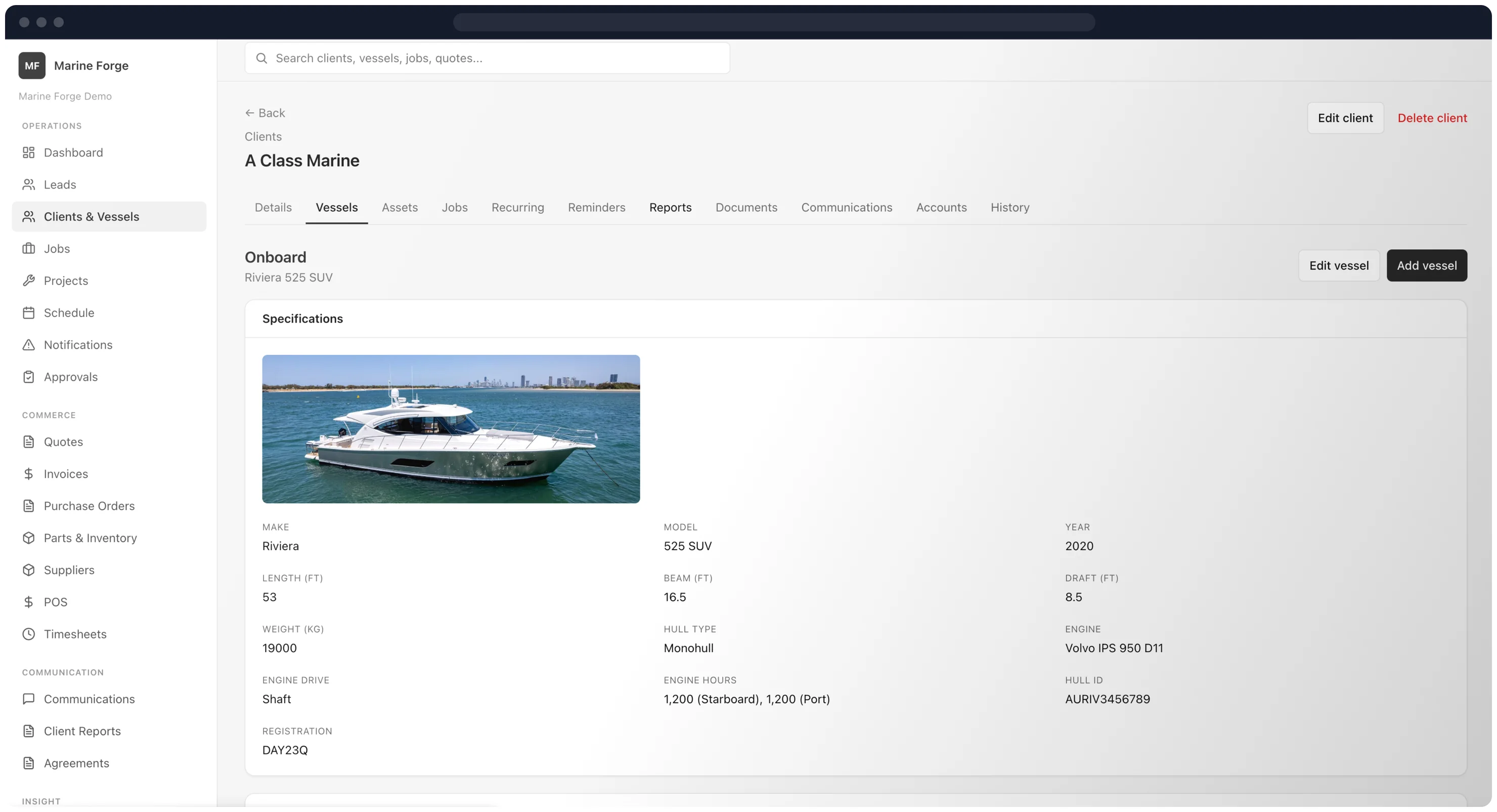 Customer & Vessel